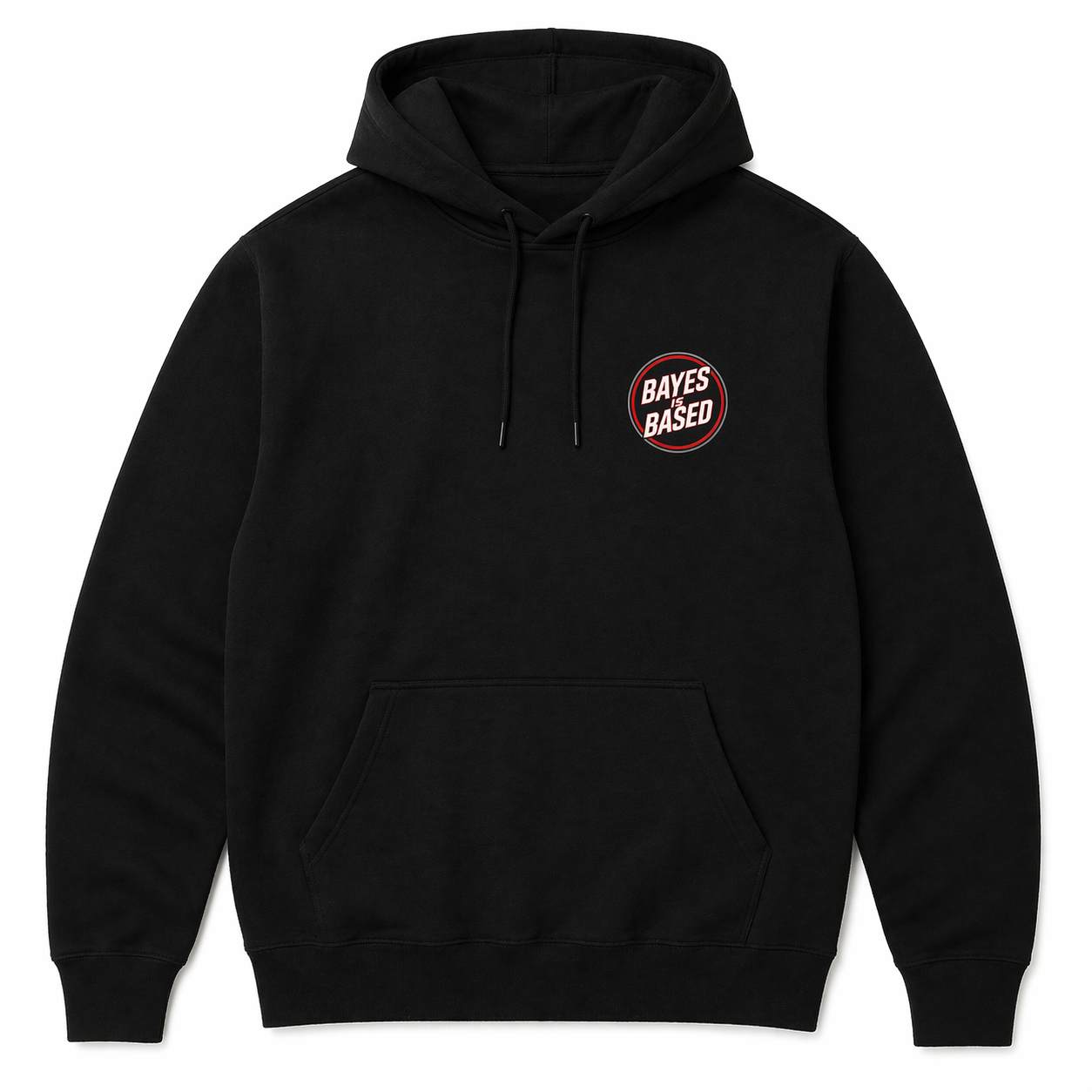 Bayes is Based Black Hoodie (Blank Back)